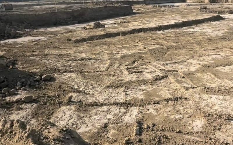Pond excavation underway