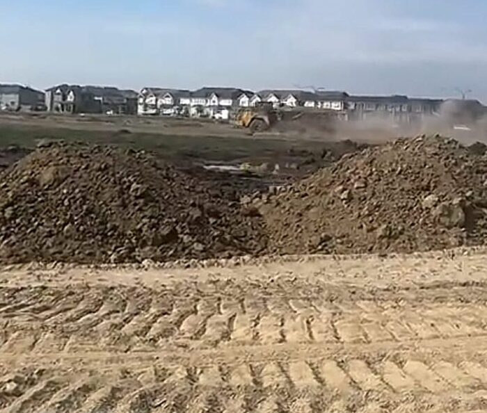 Stockpiles and graded pad